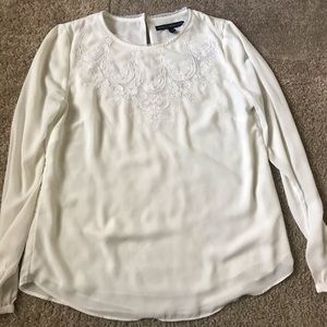 WHBM Cream Lace Blouse